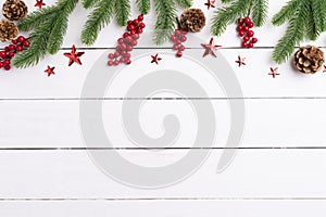 Christmas background concept. Top view of Christmas gift box
