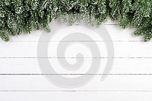 Christmas background concept. Top view of Christmas spruce branches,