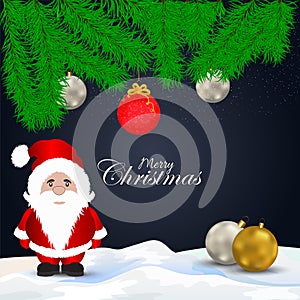 Christmas background concept wirh santa claus and snowballs