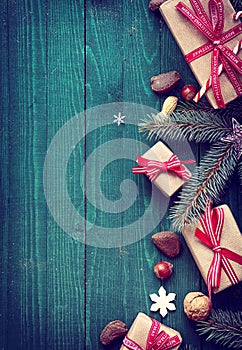 Christmas background with copyspace for a greeting