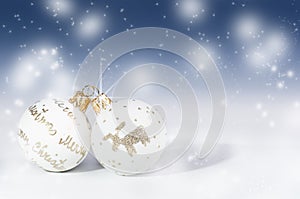 Christmas background, decoration. Christmas balls on a wooden table. Soft focus. Sparkles and bubbles. Abstract background.