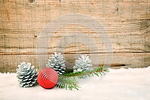 Christmas background, decoration on white. Holiday card.