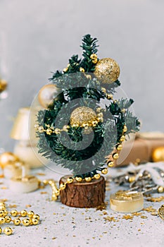 Christmas background with decorations photo