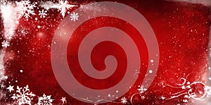Red? Christmas? background? with? falling? snowflakes?