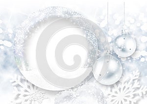 Christmas background with frost photo-frame