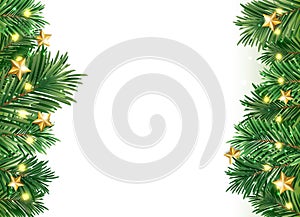 Christmas background with gift box , tree and light