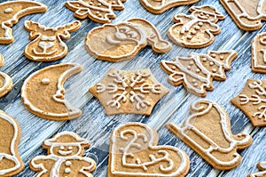 Christmas background with gingerbread.