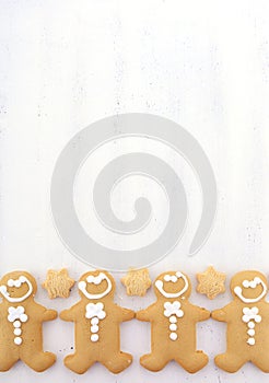 Christmas background with gingerbread borders.