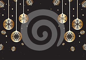 Christmas background in gold and black