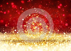 Christmas Background - Golden Glitter