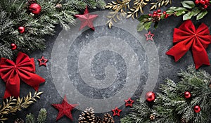 Christmas background with gray texture