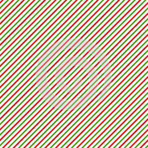 Christmas background with green, red and white diagonal stripes