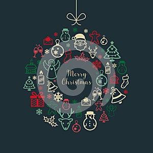 Christmas Background with Icons