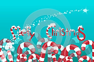 Christmas background of lollipops