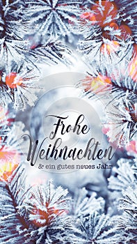 Christmas background for mobile with twigs and lights