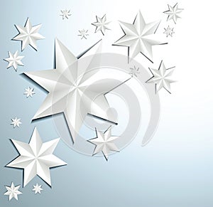 Christmas background with paper stars