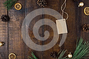 Christmas background with price tag and decorations