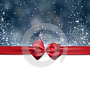 Christmas background with red bow.