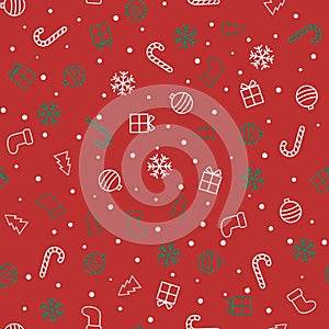 Christmas background. Red seamless pattern