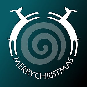 Christmas background with a round reindeer design.