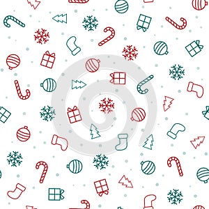 Christmas background. seamless pattern with christmas icons