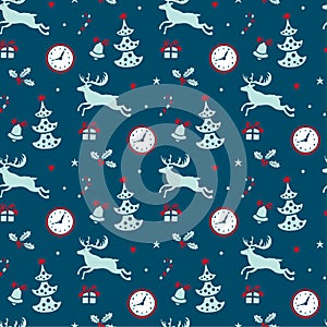 Christmas background, seamless tiling pattern texture vintage