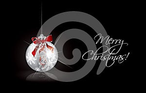 Christmas background with silver ball