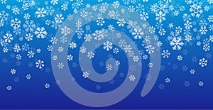 Christmas background. Snowflake background falling snow vector illustration