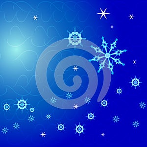 Christmas Background, snowflakes on blue