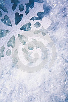 Christmas background with snowflakes on white