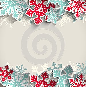 Christmas background with snowflakes, winter