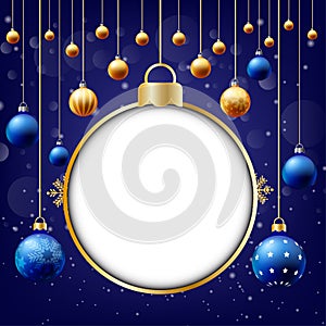 Christmas background, Text input box,Blue background