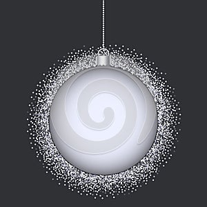 Christmas background with tinsel decoration ball