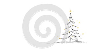 Christmas background tree is drawn on a white