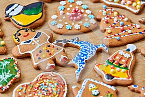 Christmas baked traditional gingerbread cookies