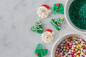 Christmas Baking Decoration set out to Decorate Cookies