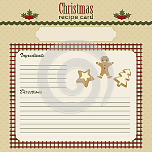 Christmas baking festive recipe card