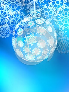 Christmas ball on abstract light. + EPS10