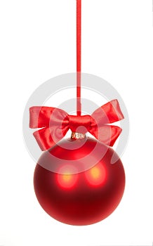 Christmas ball with bow isolated