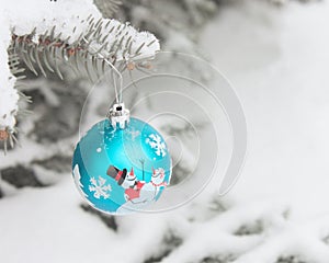 Christmas Ball Card - Stock Photo