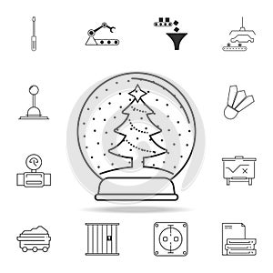 Christmas ball with a Christmas tree icon. Detailed set of web icons and signs. Premium graphic design. One of the collection icon