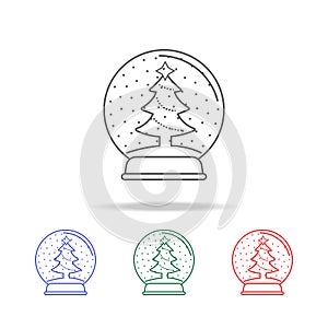 Christmas ball with a Christmas tree icon. Elements in multi colored icons for mobile concept and web apps. Icons for website desi