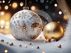 Christmas ball for decoration, close-up view. Generative AI