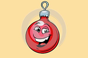 Christmas ball decoration cute smiley face character