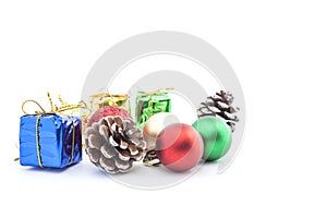 Christmas Ball Decoration.Holiday Decoration lsolated on White B