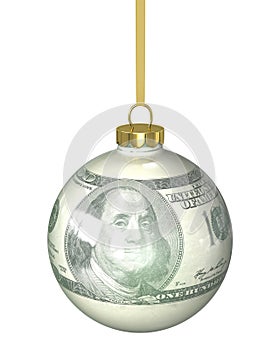 Christmas ball with dollar texture