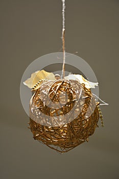 Christmas ball of dried twigs