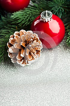 Christmas ball with fir-tree