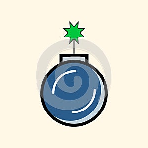 Christmas ball icon. Xmas bauble shape. Vector