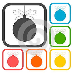 Christmas ball icons set